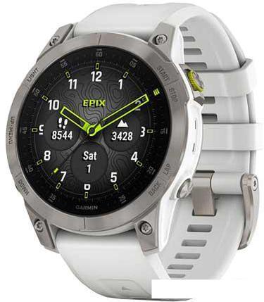 Умные часы Garmin Epix Sapphire Gen 2 (серебристый титан/белый), фото 2