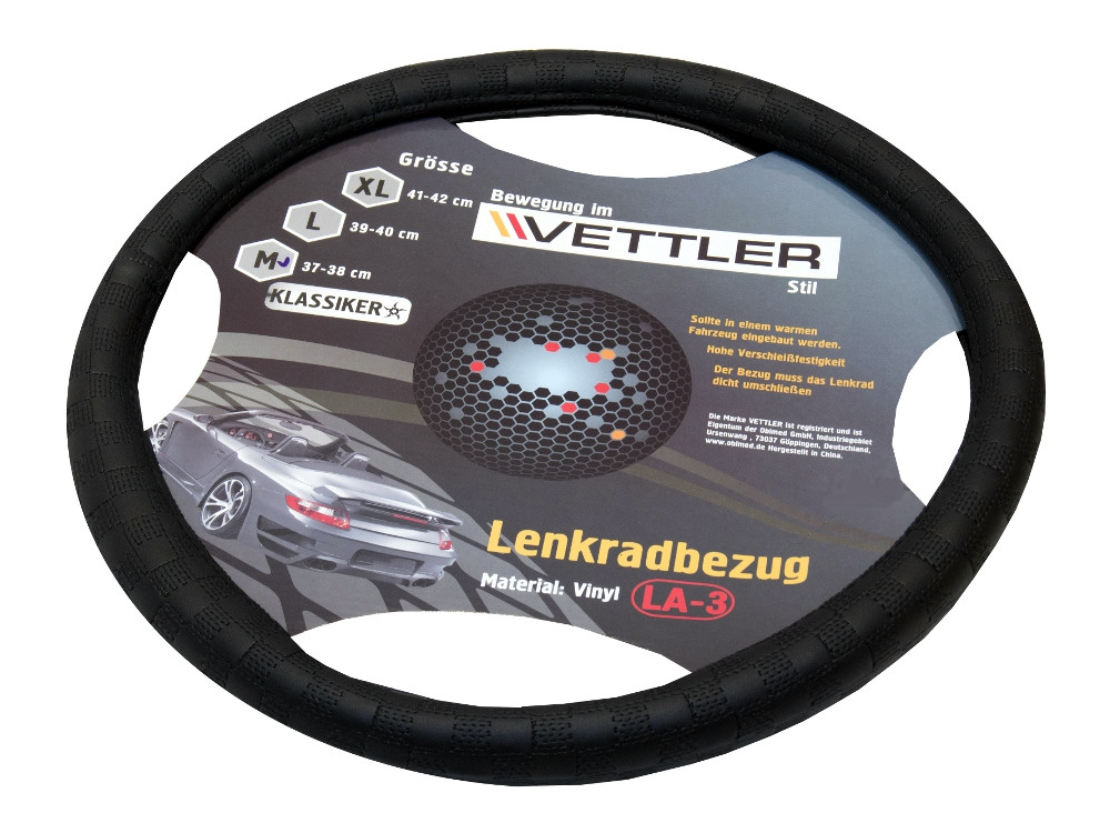 Оплетка на руль M 37-38 см. (ВАЗ 2108-2115, иномарки) винил Черный