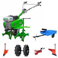 Культиватор бензиновый AURORA DIGGER 750 с прицепом и двигателем АЕ-7/Р 6.5 л.с. колеса 4.00х10, В комплекте: