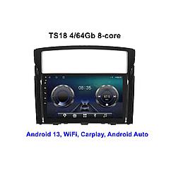Штатная магнитола 9″ Android TS18 4/64Gb для Mitsubishi Pajero 4 2006-2014