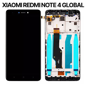 Экран для Xiaomi Redmi Note 4 Global с рамкой, черный
