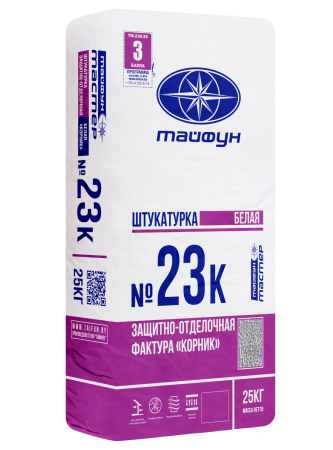 Штукатурка Тайфун-Мастер № 23к-2 белая цементная с фактурой Корник 1,5мм (25кг)