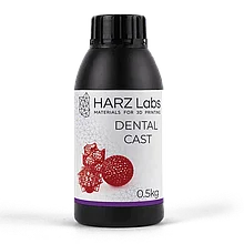 Фотополимер HARZ Labs Dental Cast Cherry, вишневый (0,5 кг)