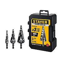 STAYER Pro-Max 3 шт, 4-30мм, винтовая спираль, набор сверл ступенчатых (29661-4-30-H3)