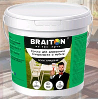 Краска водно-дисперсионная фасадная BRAITON для деревянной поверхности и мебели Полуглянцевая (3 кг.)