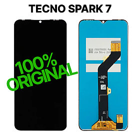 Экран для Tecno Spark 7 Original 100% c тачскрином, черный