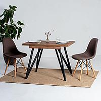 Кухонный стол Millwood Женева 3 Л раздвижной 120-160x80x76 (дуб таб. Craft-мет. черн.)