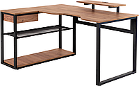 Офисный стол Millwood Каир Угловой 160x120х93.05 (дуб табачный Craft/металл черный)