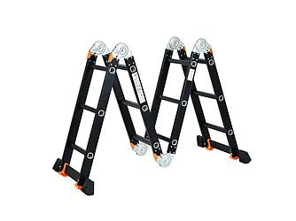 Лестница алюм. многофункц.4х6 ступ.(стрем.-332см,лестн.-690см) 17,0кг BLACK LINE STARTUL (ST9930-06)