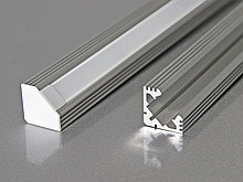 Алюминиевый профиль угловой с экраном 19х19 для LED ленты