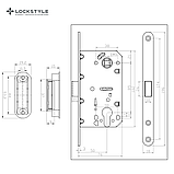 Механизм дверной врезной магнитный под цилиндр LOCKSTYLE М410C комплект с ответной планкой AL6 (черный), фото 2