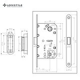 Механизм дверной врезной магнитный  LOCKSTYLE М410B комплект с ответной планкой AL6 (черный), фото 2