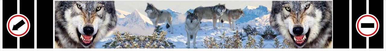 Брызговик грузовой 2050х320 "ВОЛКИ, ГОРЫ"