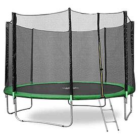 Батут Happy Jump 12ft PRO (374см) с внешней сеткой и лестницей