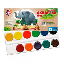 Краски акварельные Луч "Zoo", без кисти, 12цв