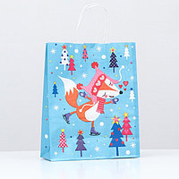 Крафт-пакет с кр.ручкой 250х110х320 Лисичка