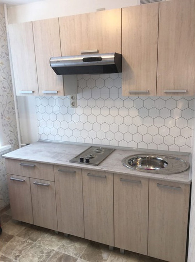 Модульная кухня Макс из ЛДСП 1,8 м в цвете Ясень Шимо светлый (компоновка 3)