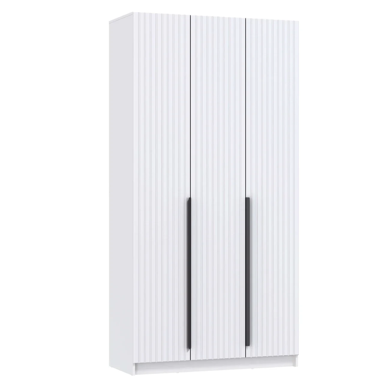 Шкаф 3-х дверный распашной 67.12 Брандо (h 2380) фасад МДФ с фрезеровкой белый матовый Олмеко