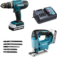 Набор инструмента аккумуляторного Makita DK18B59Y (шуруповерт, лобзик, 2 АКБ)