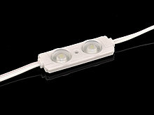 Светодиодный модуль LUX SMD 2835, 2LED, 0.72W, 70Lm, IP67, линза 170гр, White