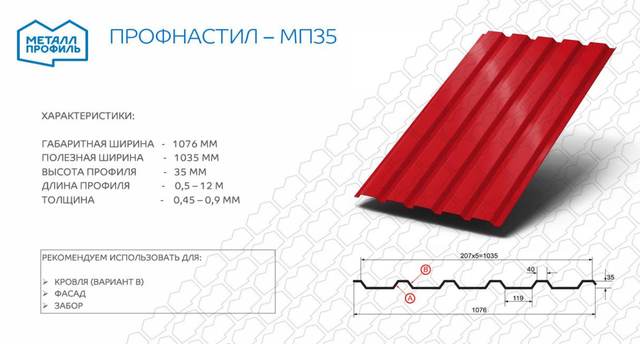 профилированный лист мп35