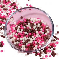 Шарики криспи шоколадный микс (БЕЛЫЕ, МОЛОЧНЫЕ, МАЛИНОВЫЕ), 50гр