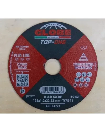 Отрезной абразивный круг GLOBE TOP-ONE 125x1,0x22.2 A60SX