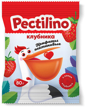 Конфеты пектиновые с соком КЛУБНИКИ Pectilino 80г