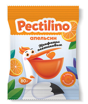 Конфеты пектиновые с соком АПЕЛЬСИНА Pectilino 80г