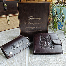 Мужской набор: портмоне L541-208brown + ключница