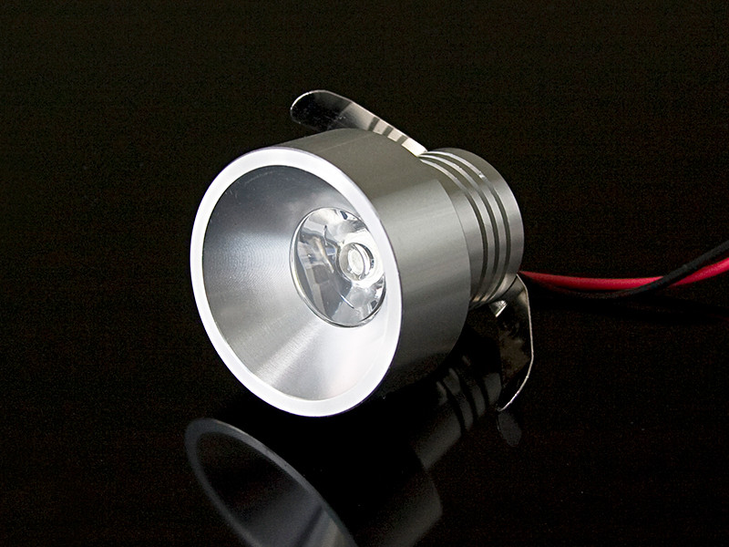 Светодиодный светильник SPOT-KR-1W 220V, 1W, круглый, 38 mm, серебристый