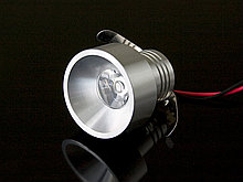 Светодиодный светильник SPOT-KR-1W 220V, 1W, круглый, 38 mm, серебристый