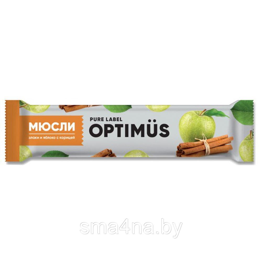 Батончик-мюсли OPTIMUS "Злаки и яблоко с корицей", 25 г