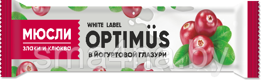 Батончик-мюсли OPTIMUS "Злаки и клюква в йогуртовой глазури", 30 г