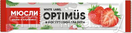 Батончик-мюсли OPTIMUS "Злаки и клубника в йогуртовой глазури", 30 г