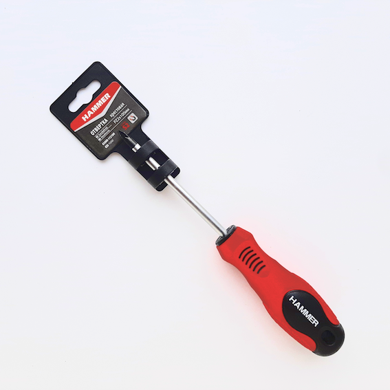Отвертка крестовая PH0x80мм магнитная Hammer 03000-100080