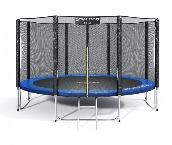 Батут Atlas Sport 374 см 12ft PRO (усиленные опоры) BLUE