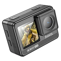 Экшн-камера Hoco DV102, два экрана, с водонепроницаемым чехлом, 4K 3840х2160 (60 к/с), Wi-Fi, стабилизация