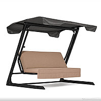 Качели садовые ПИК Афина 002 208х151х175 см   каркас - гафит, тент - графит, сиденье - бежевый