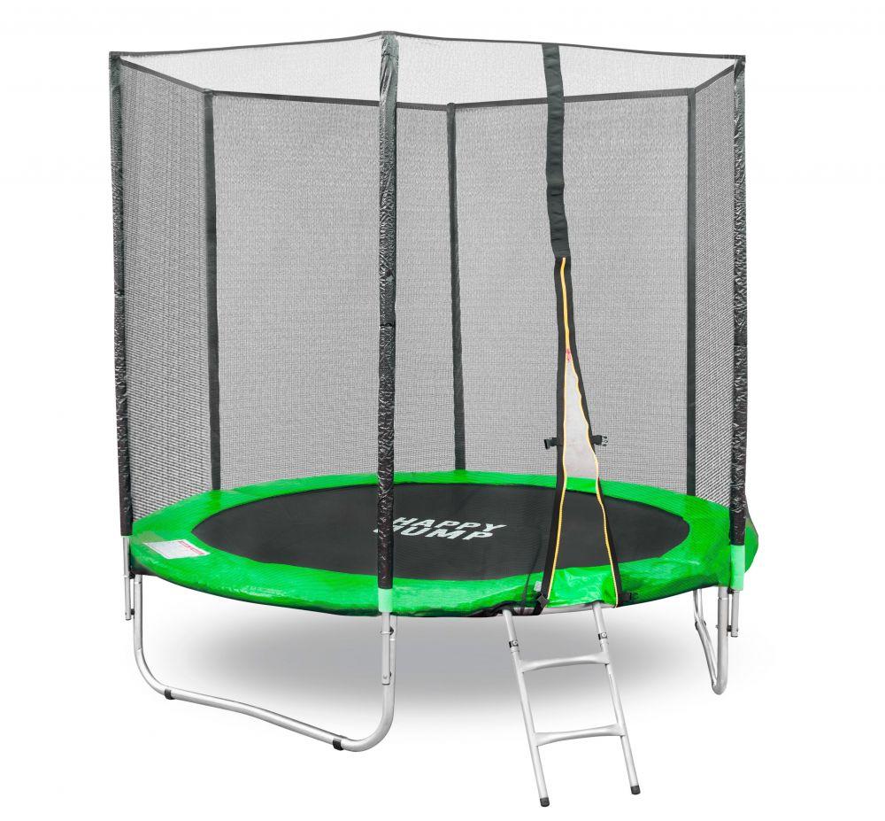 Батут Happy Jump 8ft PRO (252 см) с внешней сеткой