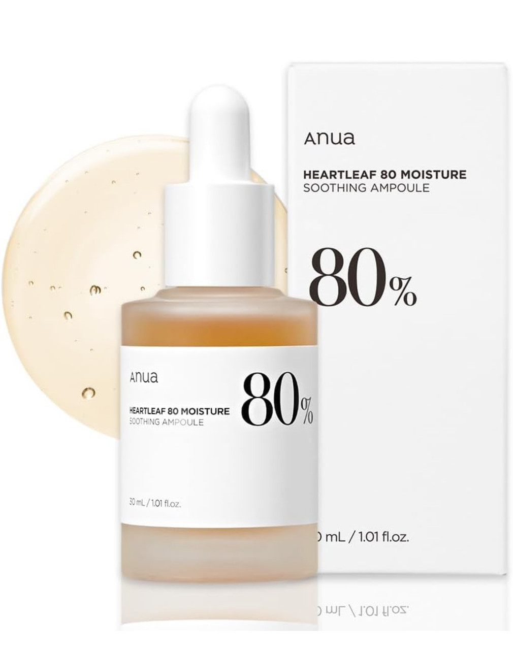 Успокаивающая ампула на основе хауттюйнии Anua Heartleaf 80% Moisture Soothing Ampoule 30 мл