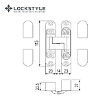Петля скрытая 3D LOCKSTYLE, модель ECLIPSE 3.0 комплект  MATT GOLD (матовое золото), фото 2