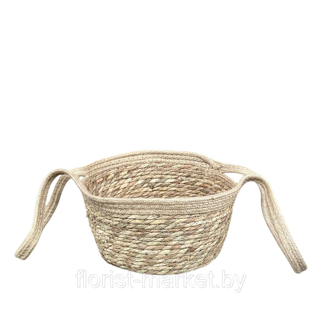 Корзина круглая (рогоз) D30*H30
