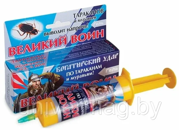 Великий воин Гель Шприц туба Универсальный (Муравьи, Тараканы) 45г