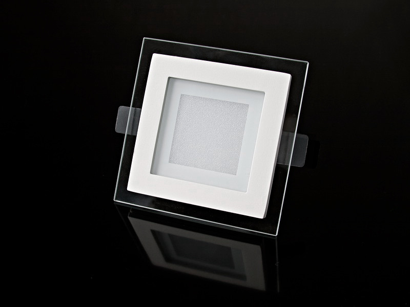 Светодиодная панель стеклянная 6W 120x120mm белый тёплый