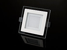 Светодиодная панель стеклянная 6W 120x120mm белый тёплый