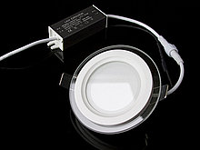 Светодиодная стеклянная панель 6W круг D96 мм белый тёплый