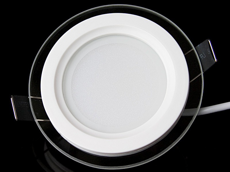 Светодиодная стеклянная панель круг 16W  D200 мм белый холодный