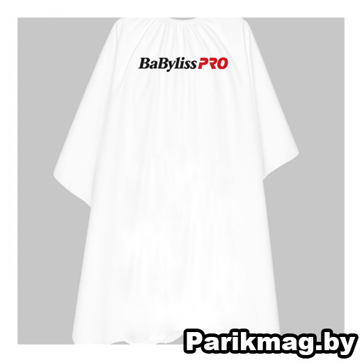 Пеньюар BaBylissPro на кнопках БЕЛЫЙ парикмахерский