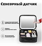 Косметичка дорожная с зеркалом и подсветкой Led makeup mirror YB-015, фото 2